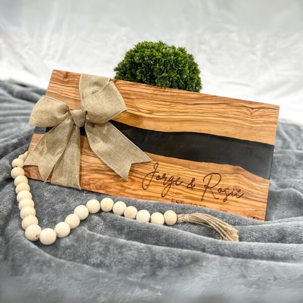 Olive wood and Resin Charcuterie board